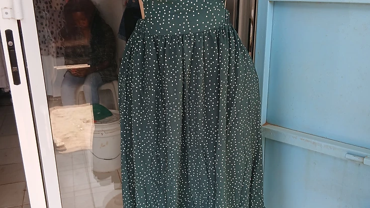 Dungaree pinafore midi dress