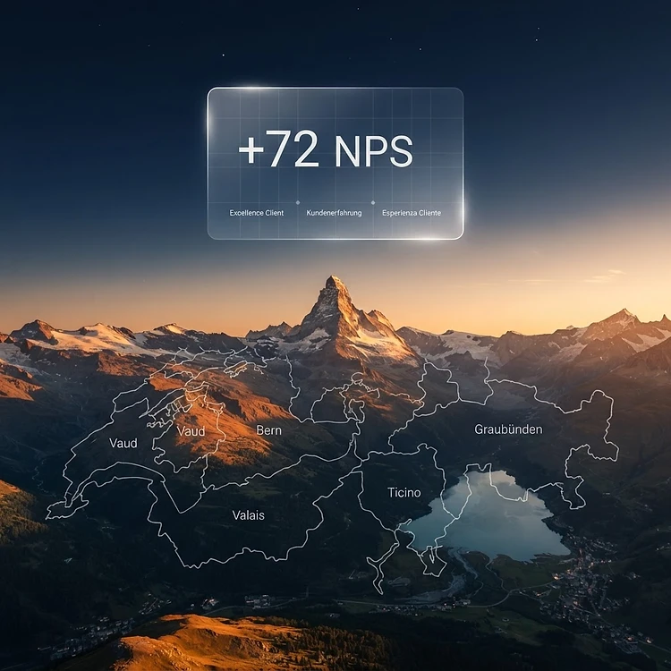 Swiss alpine panorama, multichannel customer experience