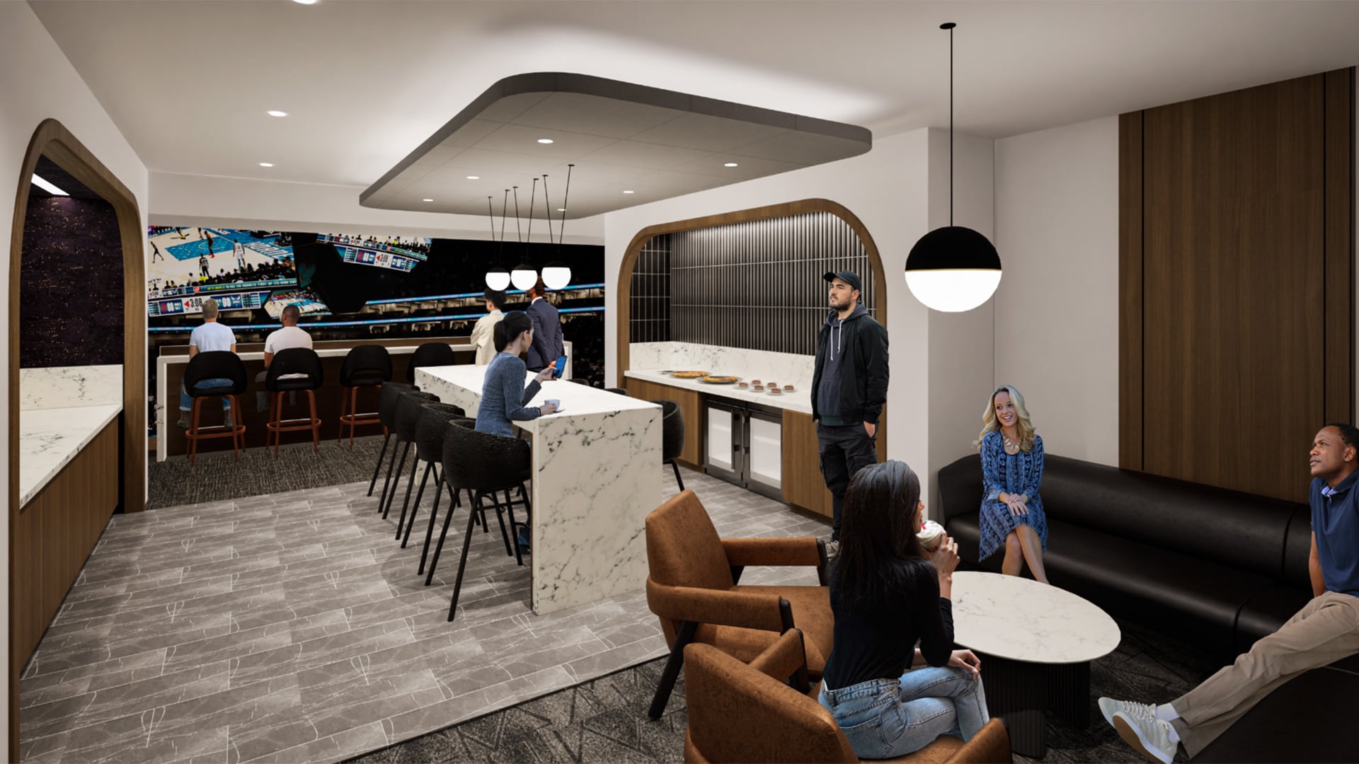 A private suite overlooking the court at Spectrum Center