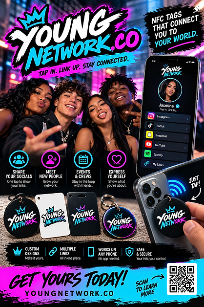 Young Network NFC tag and digital profile campaign