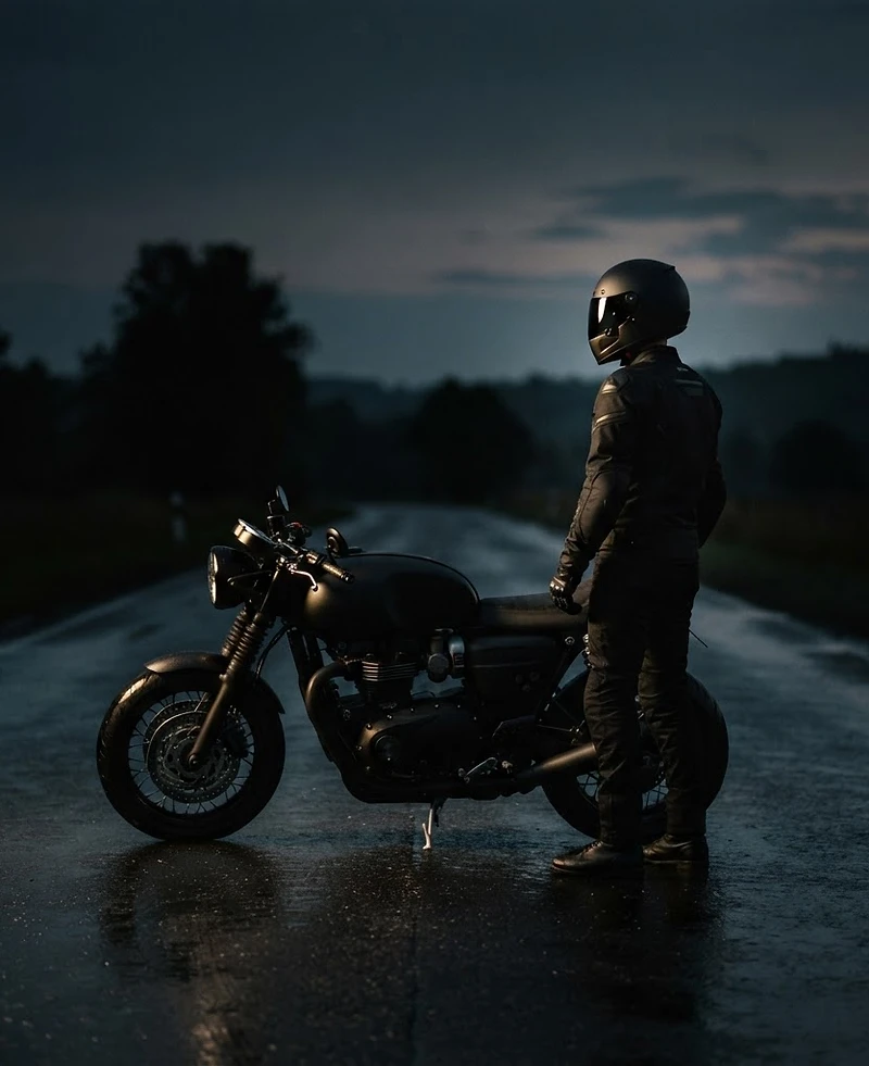 Rider wearing CE certified motorcycle protective gear