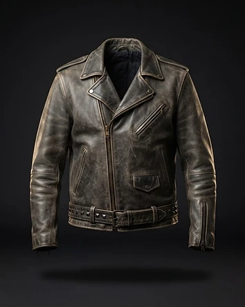 Vintage Distressed Biker Jacket