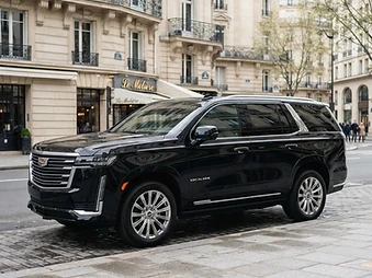 Cadillac Escalade — دفع رباعي فاخر luxury chauffeur vehicle in Paris