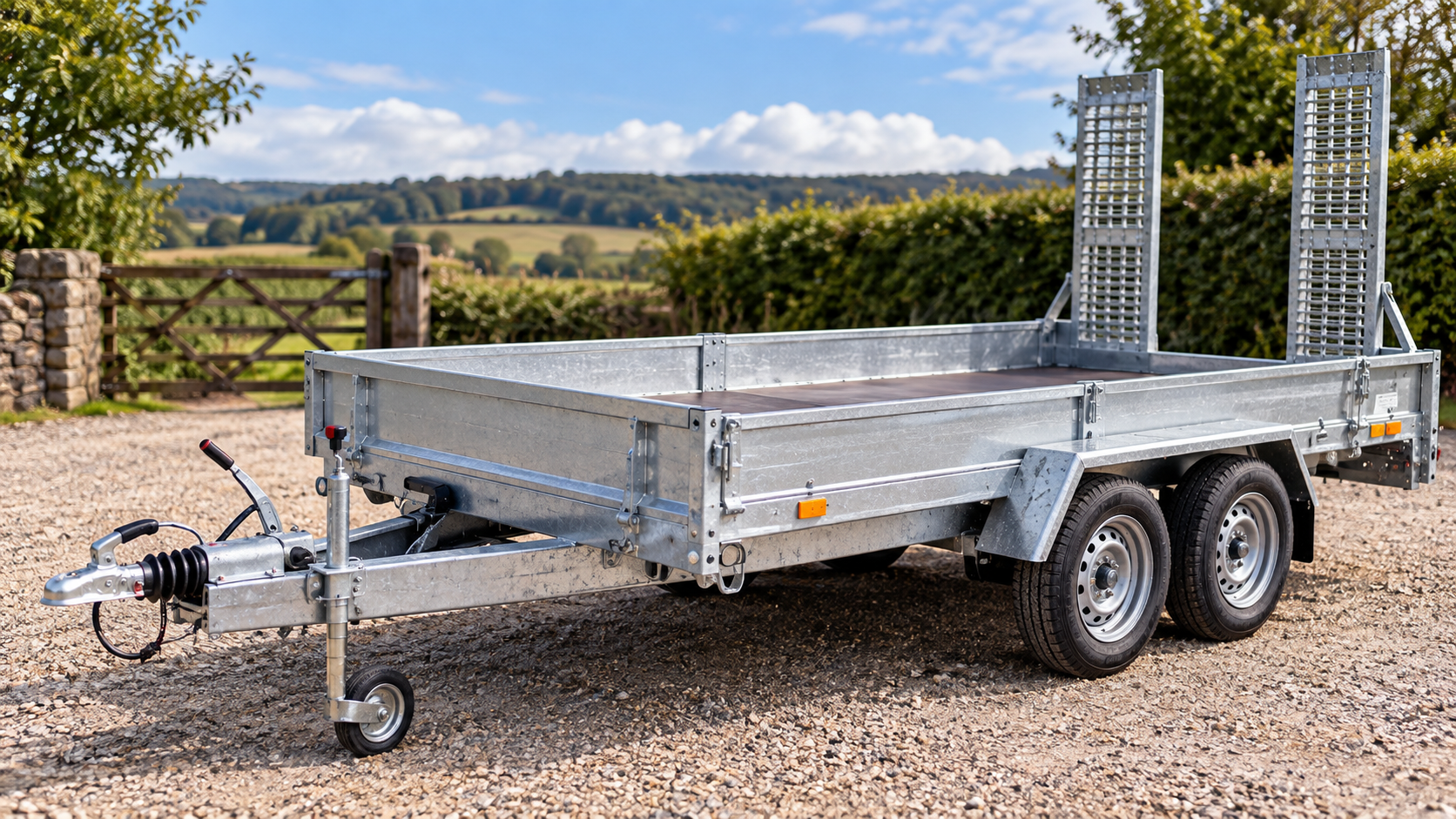 Galvanised flatbed trailer