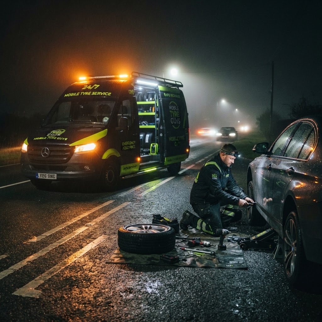 Mobile tyre van at the roadside