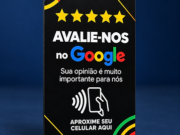 Cartão NFC Google Físico — Preto (CR80) 85,60 × 53,98 mm
