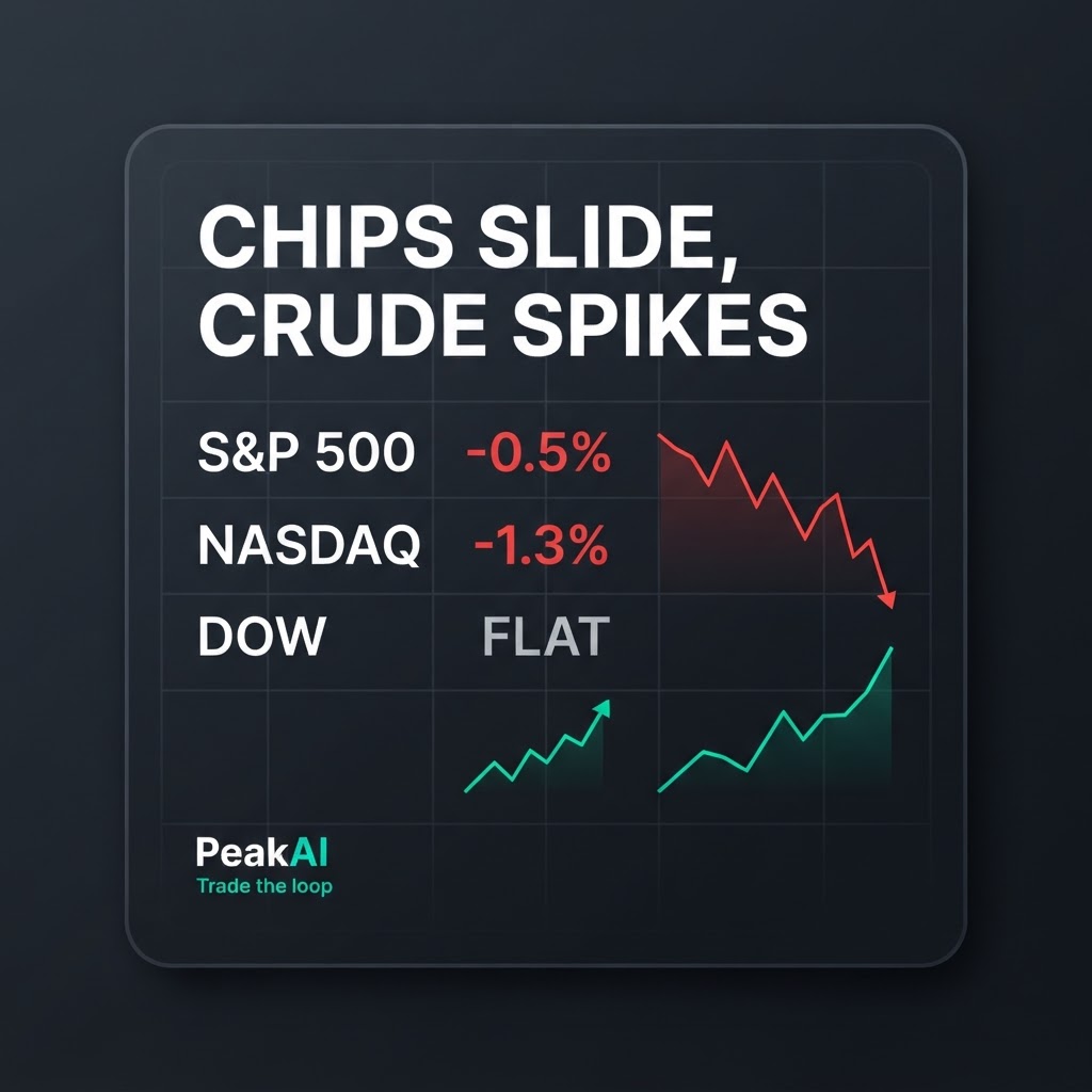 PeakWire Daily: Crude Spikes Rock the AI Trade as Chips Slide