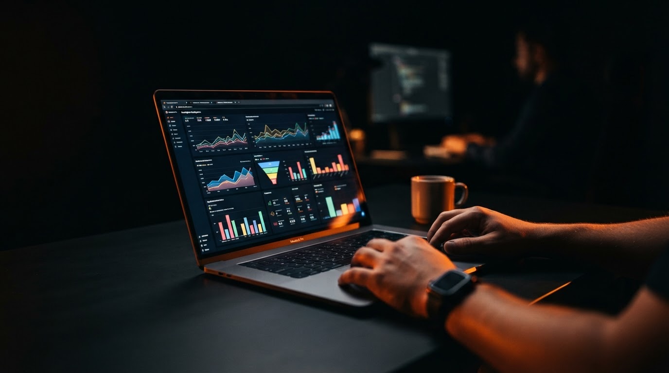 Modern digital marketing analytics workspace