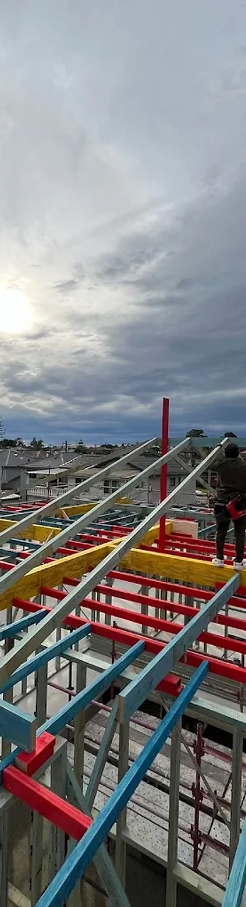 Mair Building & Carpentry team working on roof framing