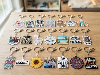 Custom sublimation printed keychains