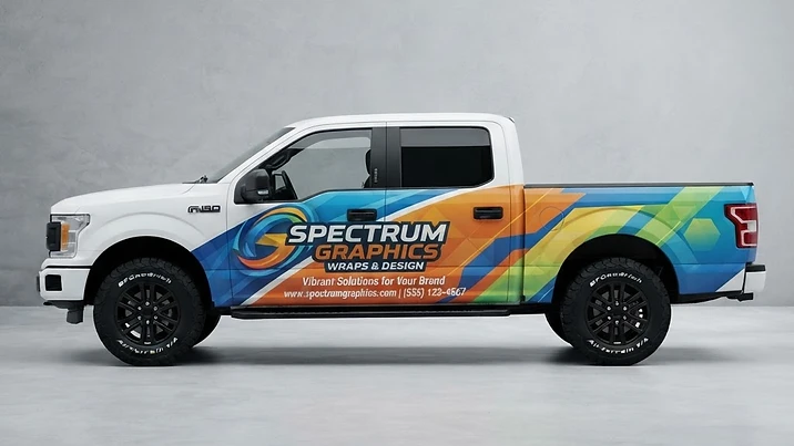 Vehicle wrap graphic design artwork