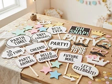 Custom laser-cut party props on foam board