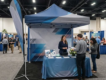 Branded event booth and canopy