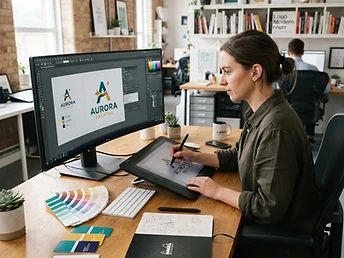 Graphic design workspace