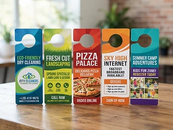 Custom printed promotional door hangers