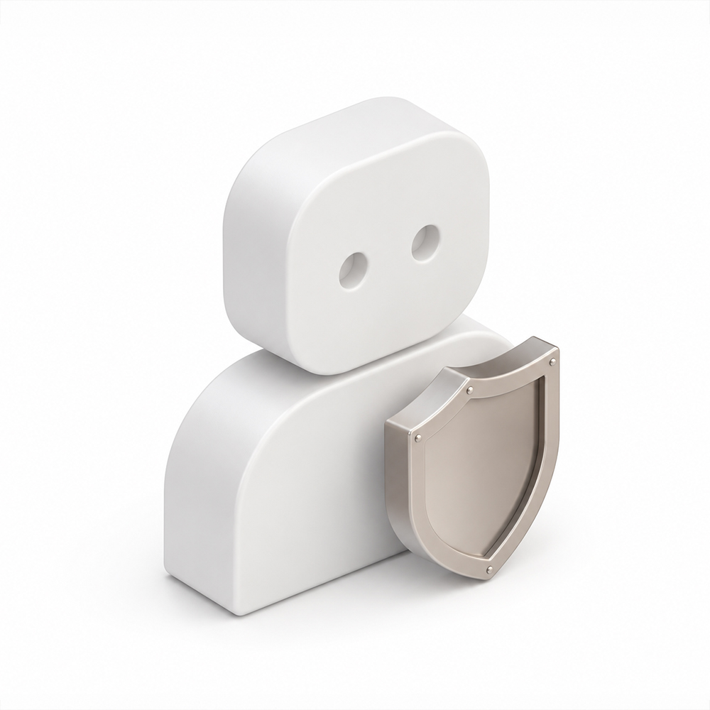 Helle Figur mit Schutzschild