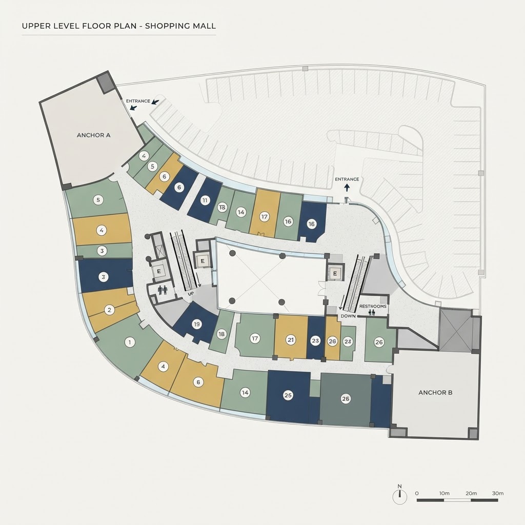 Upper Ground Level — Exhibition Spaces exhibition floor plan illustration