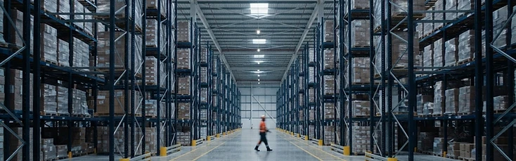 Clean, organised warehouse interior during a workplace audit