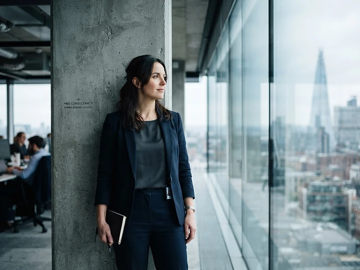 MGS Safety consultant in a modern glass-and-steel office