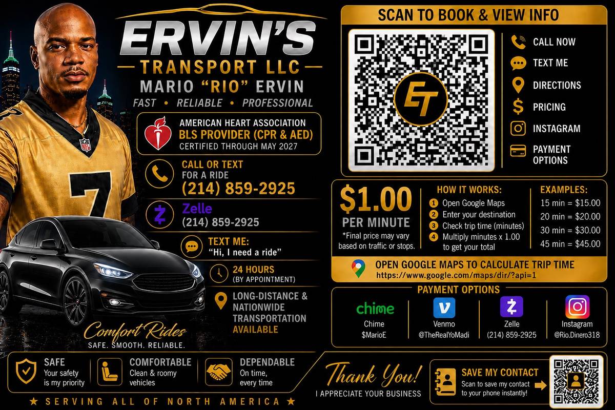 Mario 'Rio' Ervin, owner of Ervin's Transport LLC