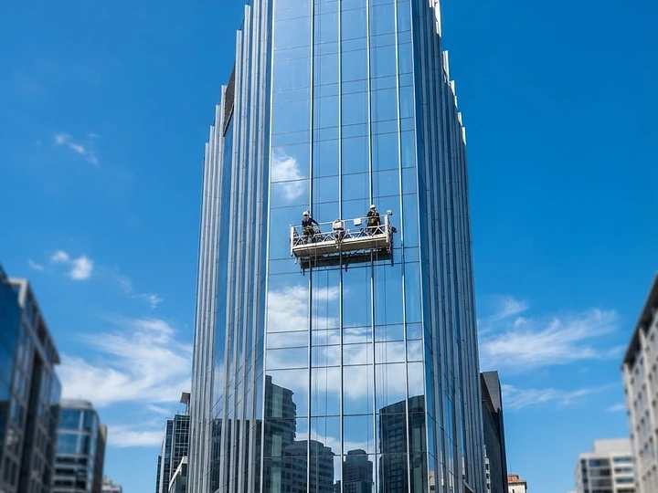 Bâtiment commercial aux vitres propres