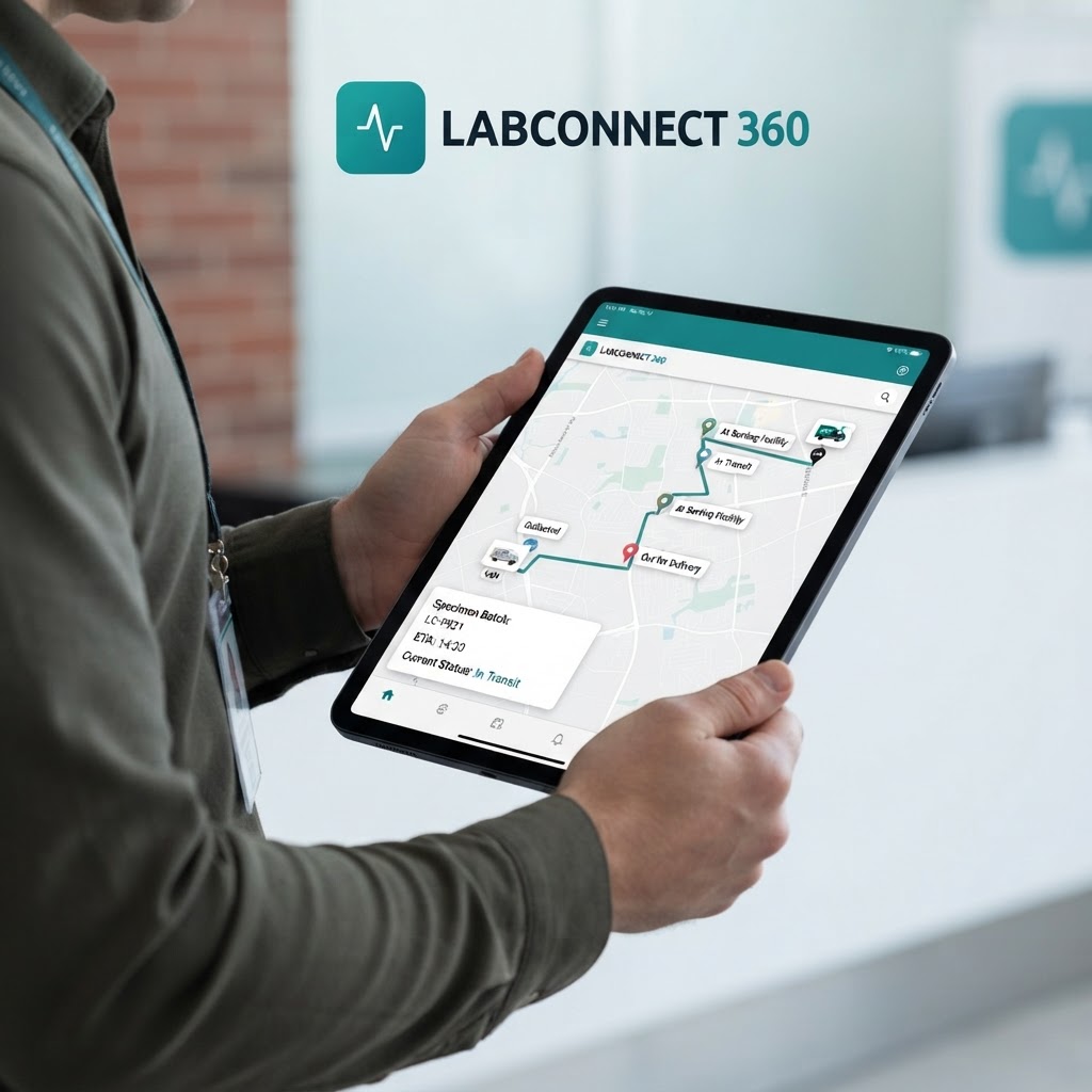 Real-time specimen tracking on a tablet