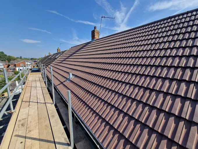 Completed pitched tile re-roof by MFM Roofing