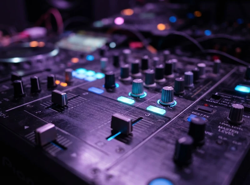 Consola de DJ en primer plano