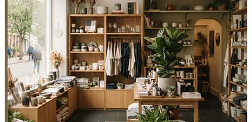 Interior of a stylish independent shop