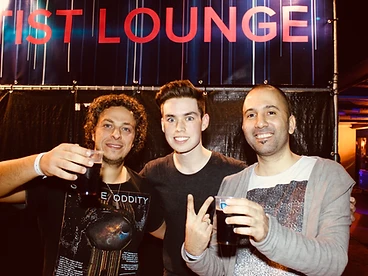 Garrett Gaudet with Vini Vici in the Artist Lounge