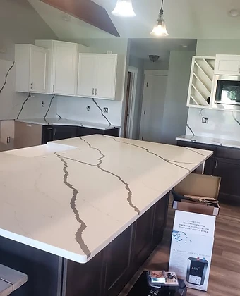 Quartz slab surface