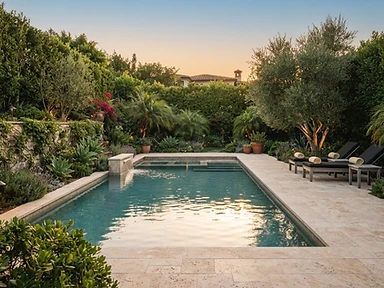 Pool privacy landscape with privacy hedges