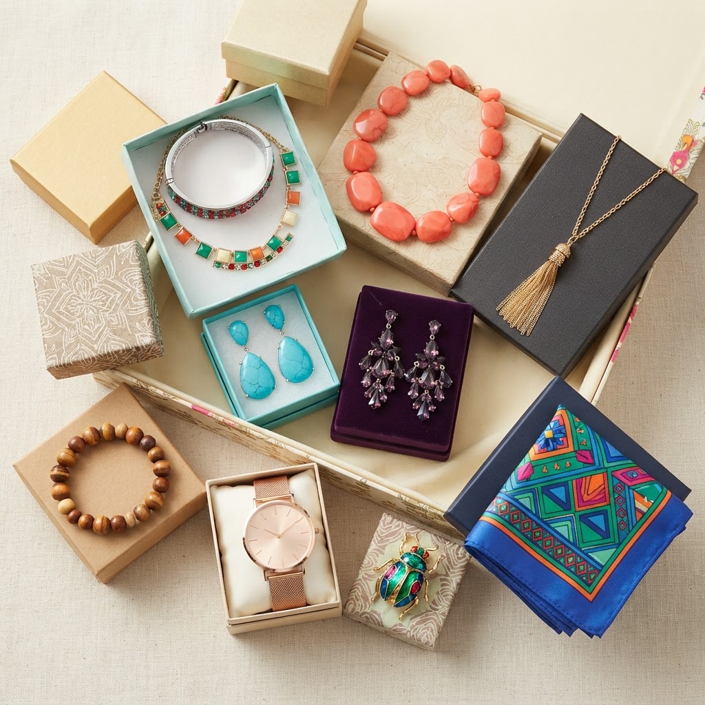 10 New, Wearable Fashion & Costume Jewelry & Accessories Lot (Boxed)