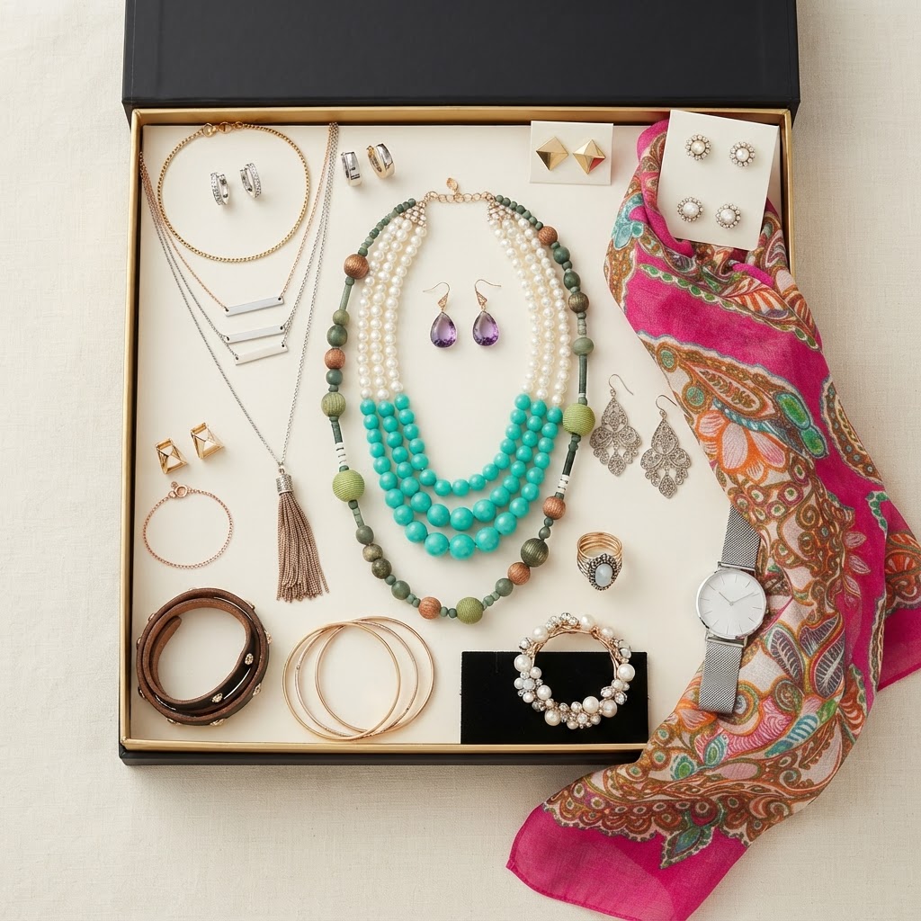 20 New, Wearable Fashion & Costume Jewelry & Accessories Lot (Boxed)