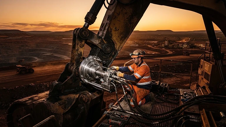 On-Site Excavator Dipper Line Boring — image 1