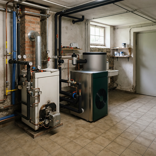 Wärmepumpe neben einer bestehenden Heizungsanlage