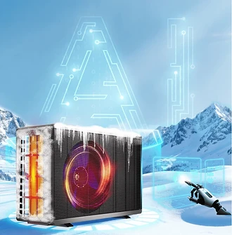 Thermoschwob Wärmepumpe im Winter mit KI-gesteuerter Abtauung