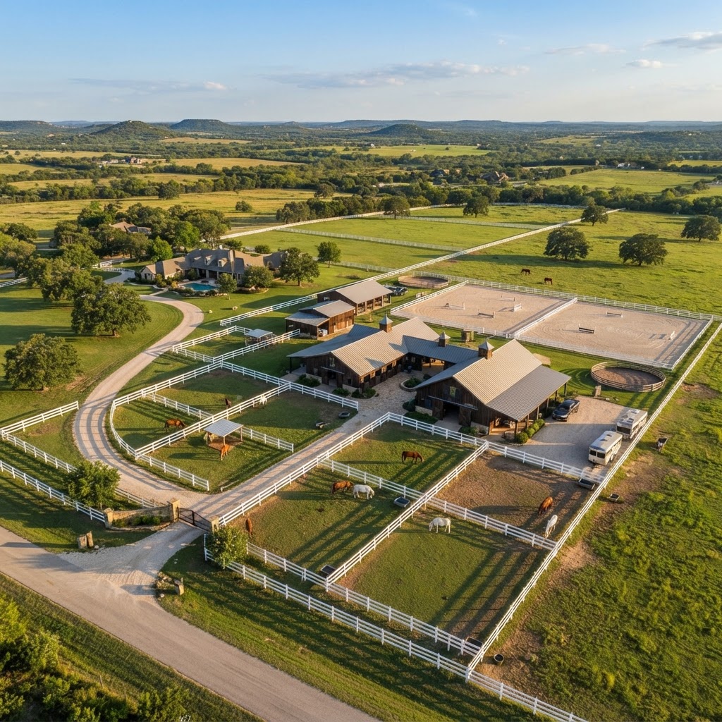 Equestrian Estate aerial drone photo