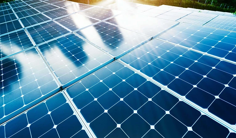 Reinigung einer Photovoltaik-Anlage
