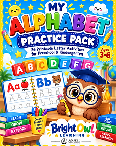 Alphabet Tracing Worksheets — Digital download workbook cover