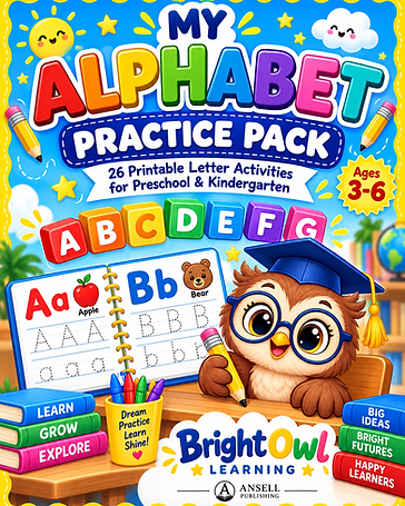 Alphabet Tracing Worksheets — Digital download workbook cover