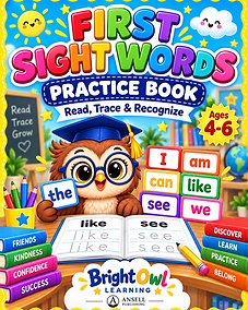 First Sight Words Worksheets — Digital download workbook cover