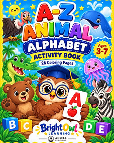 Animal Alphabet Coloring Pages — Digital download workbook cover