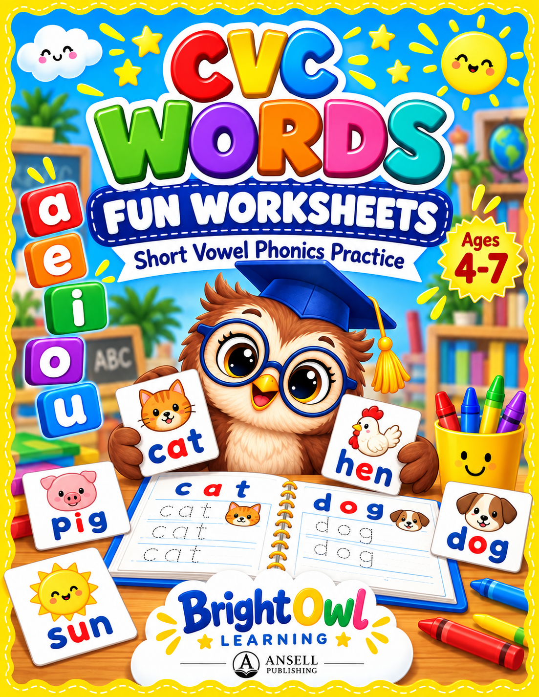 CVC Words Worksheets for Kindergarten cover