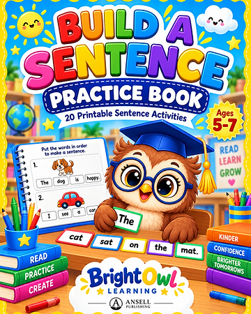 Build a Sentence Worksheets — digital download cover