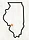 Illinois state outline with a star near St. Louis