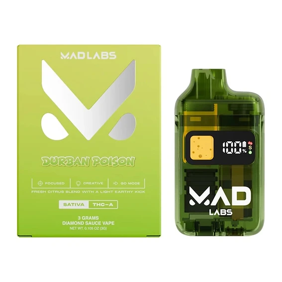 Mad Labs 3G Disposable — Durban Poison 3G