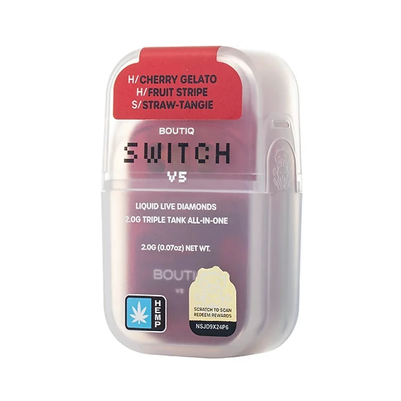 Boutiq Switch V5 THCP — Cherry Gelato · Fruit Stripe · Straw Tangie 2G