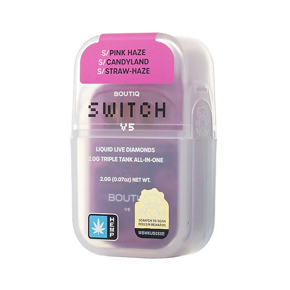 Boutiq Switch V5 THCP — Pink Haze · Candyland · Straw Haze 2G