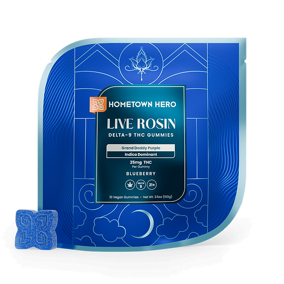 Hometown Hero Live Rosin — Blueberry GDP 25mg (Indica)